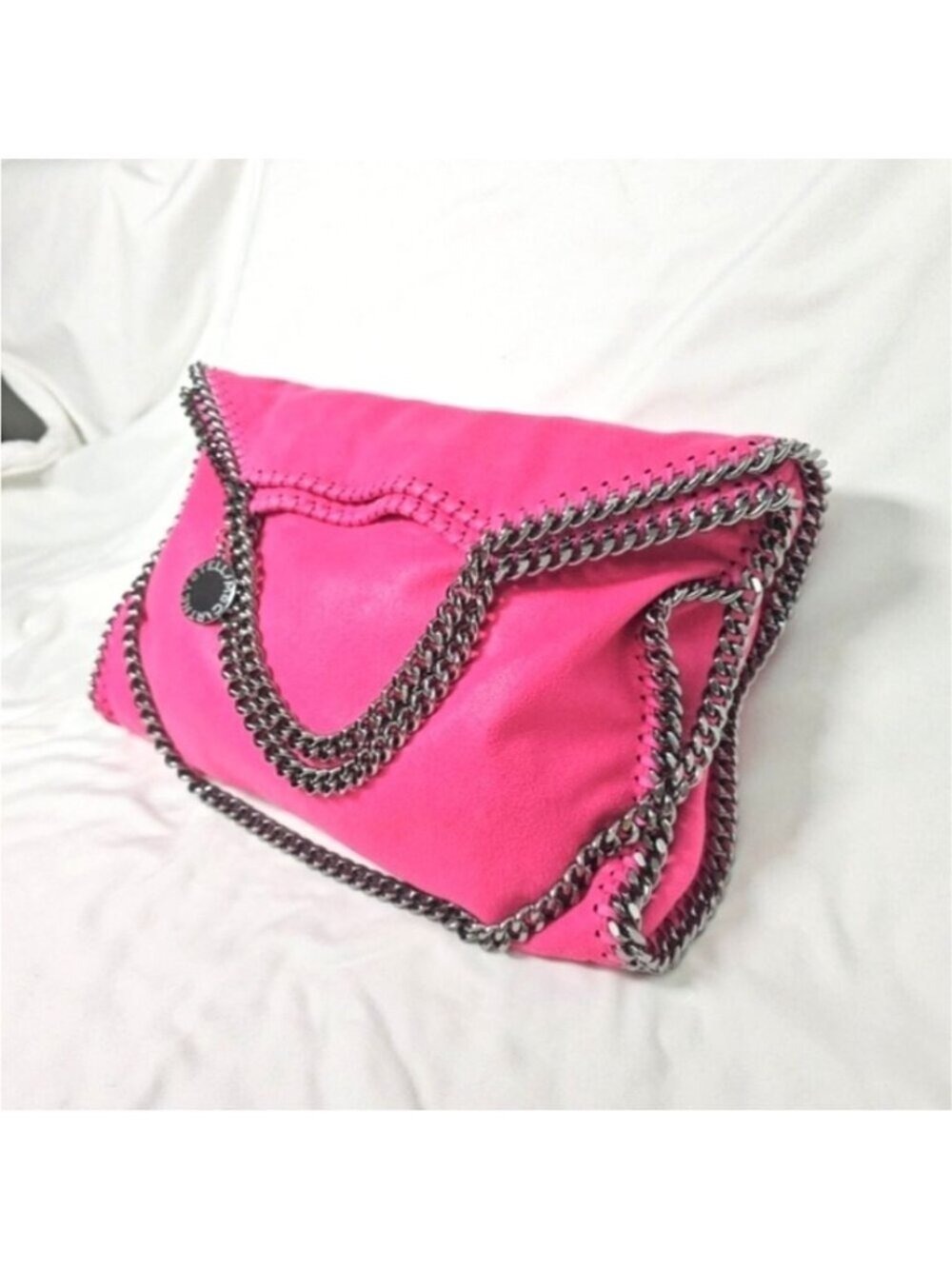 Stella McCartney Fold Over Tote Fuchsia Pink Bag - Picture 2 of 10